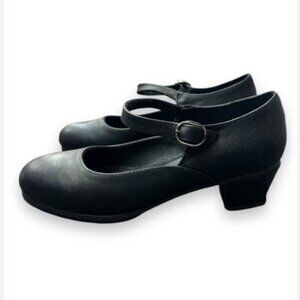 LUCERO 100% leather Folklorico Black Shoes with Nails
